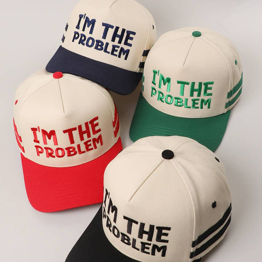 I'M THE PROBLEM Two-Tone Cotton Two Stripes Trucker Hat