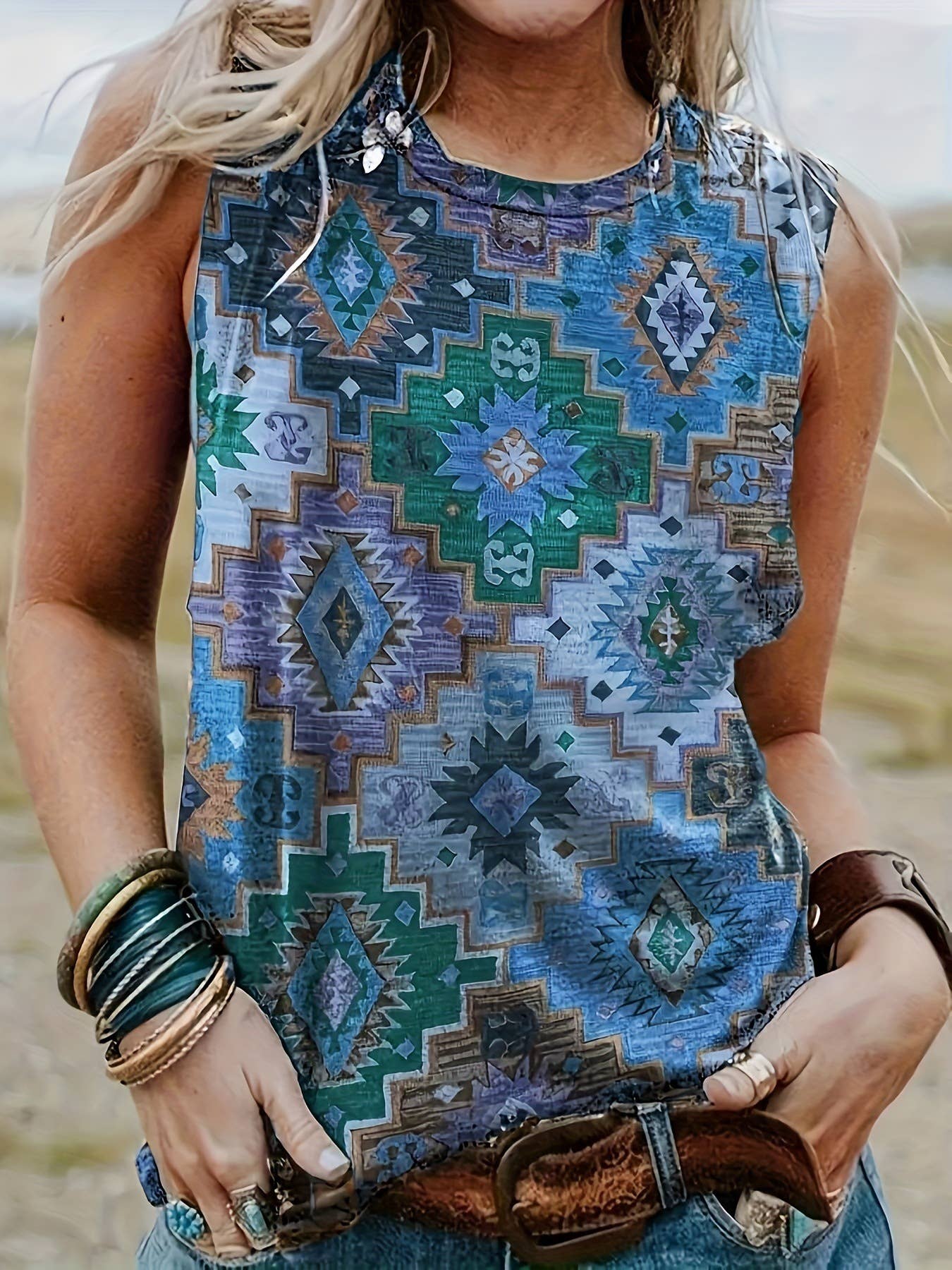 Cowboy Rodeo Western Graphic Tank Top