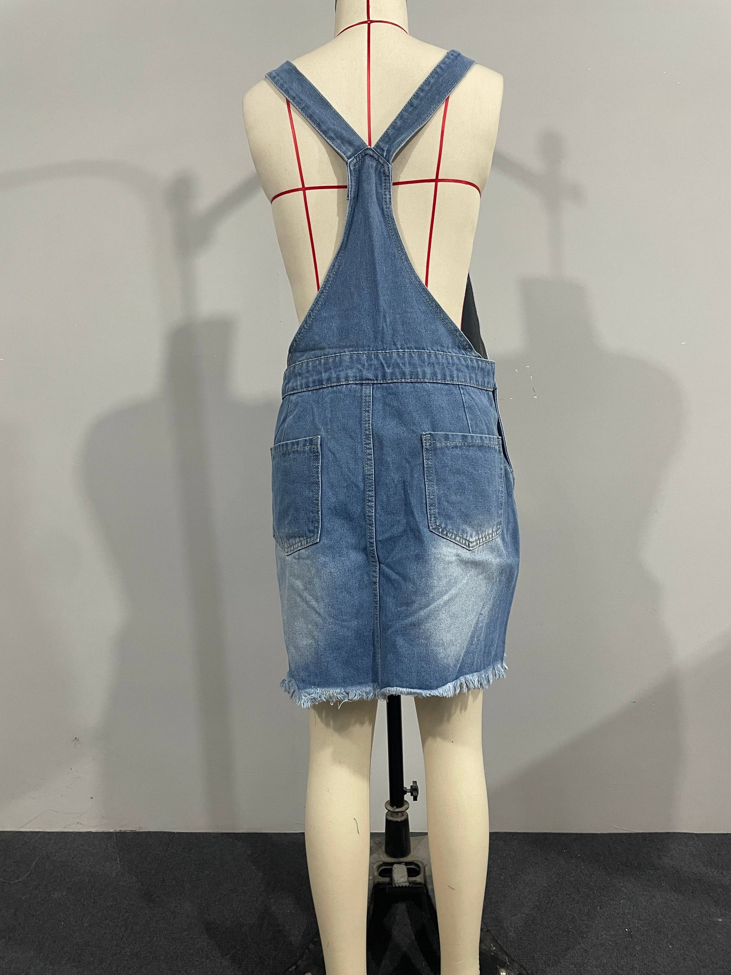 Stylish Versatile Denim Overall Skirt