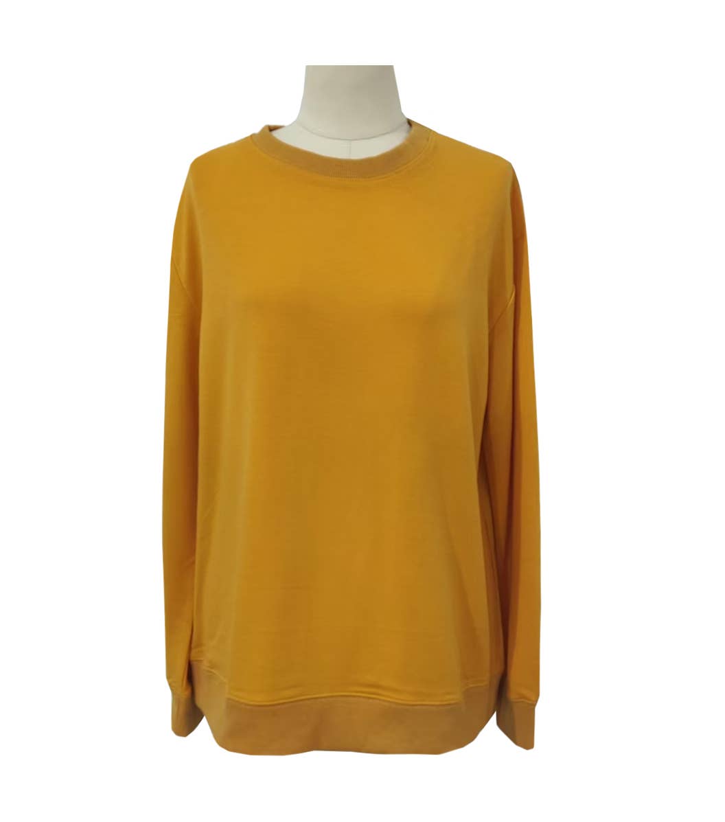 Solid Color Sweatshirt Comfortable Long Sleeve Pullover
