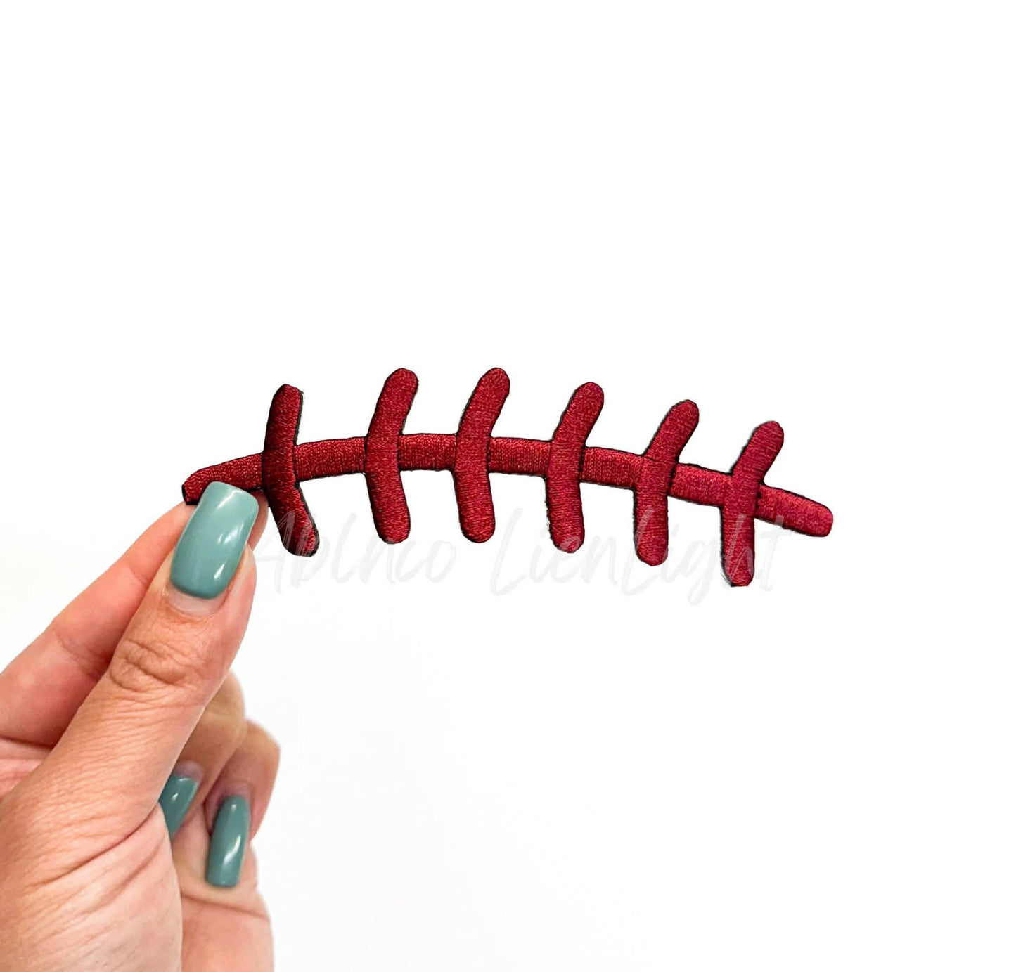 Football Laces Embroidery Patch - Maroon