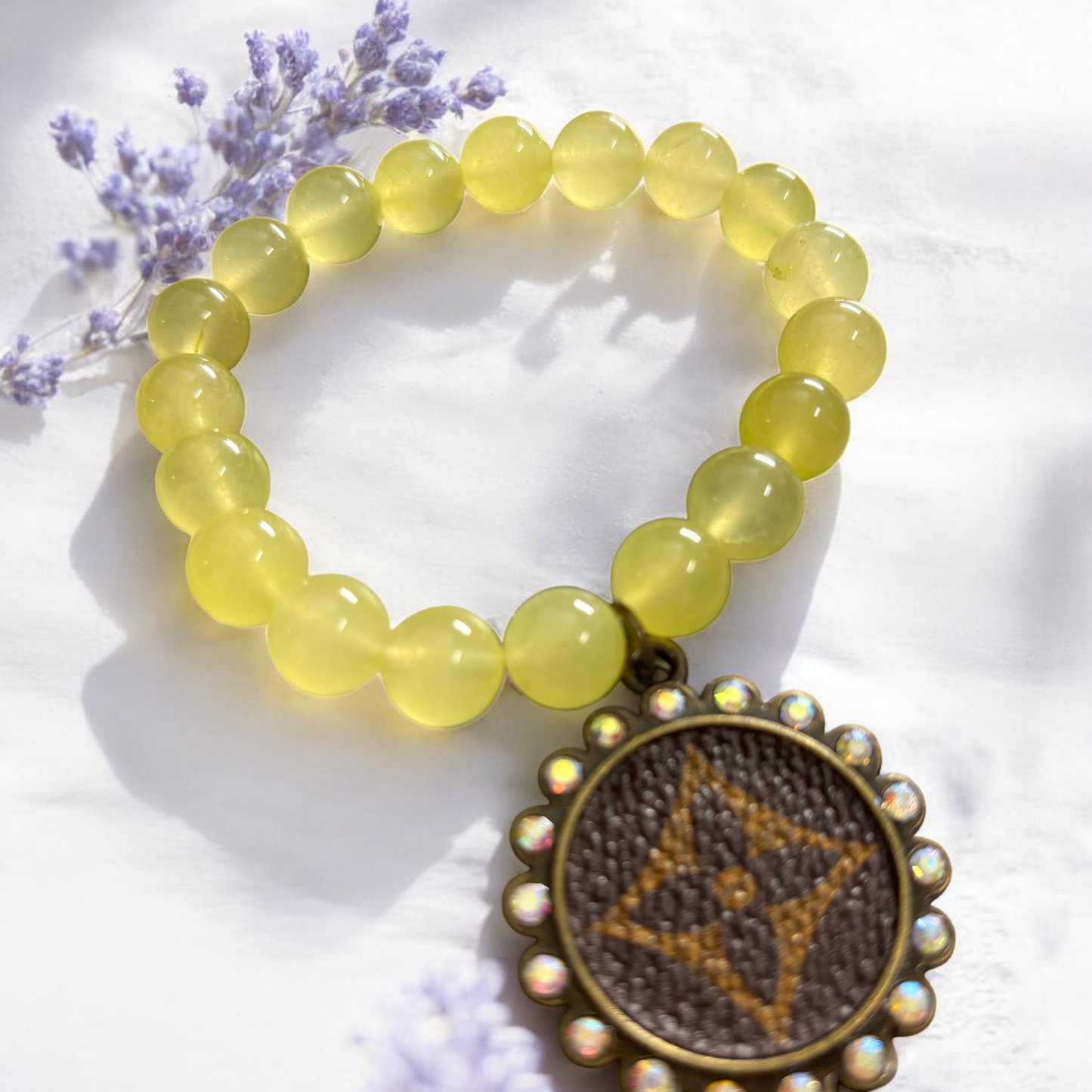 Lemon Yellow Agate 10mm Bracelet 