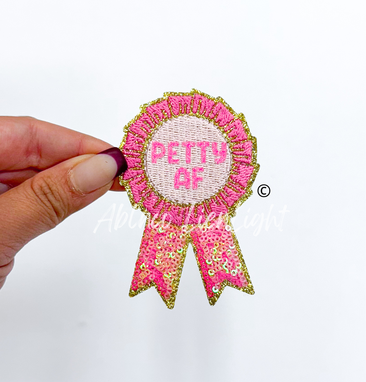 Petty af ribbon trucker hat embroidery iron on patch