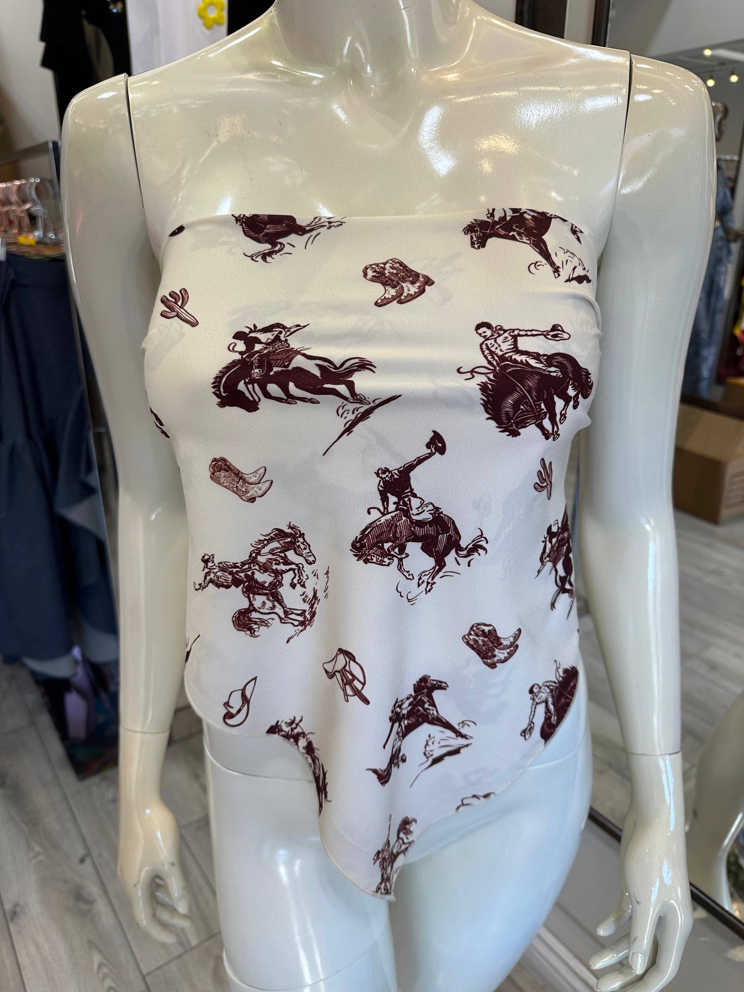 SC-5570-Western Cowboy Rodeo Print Scarf