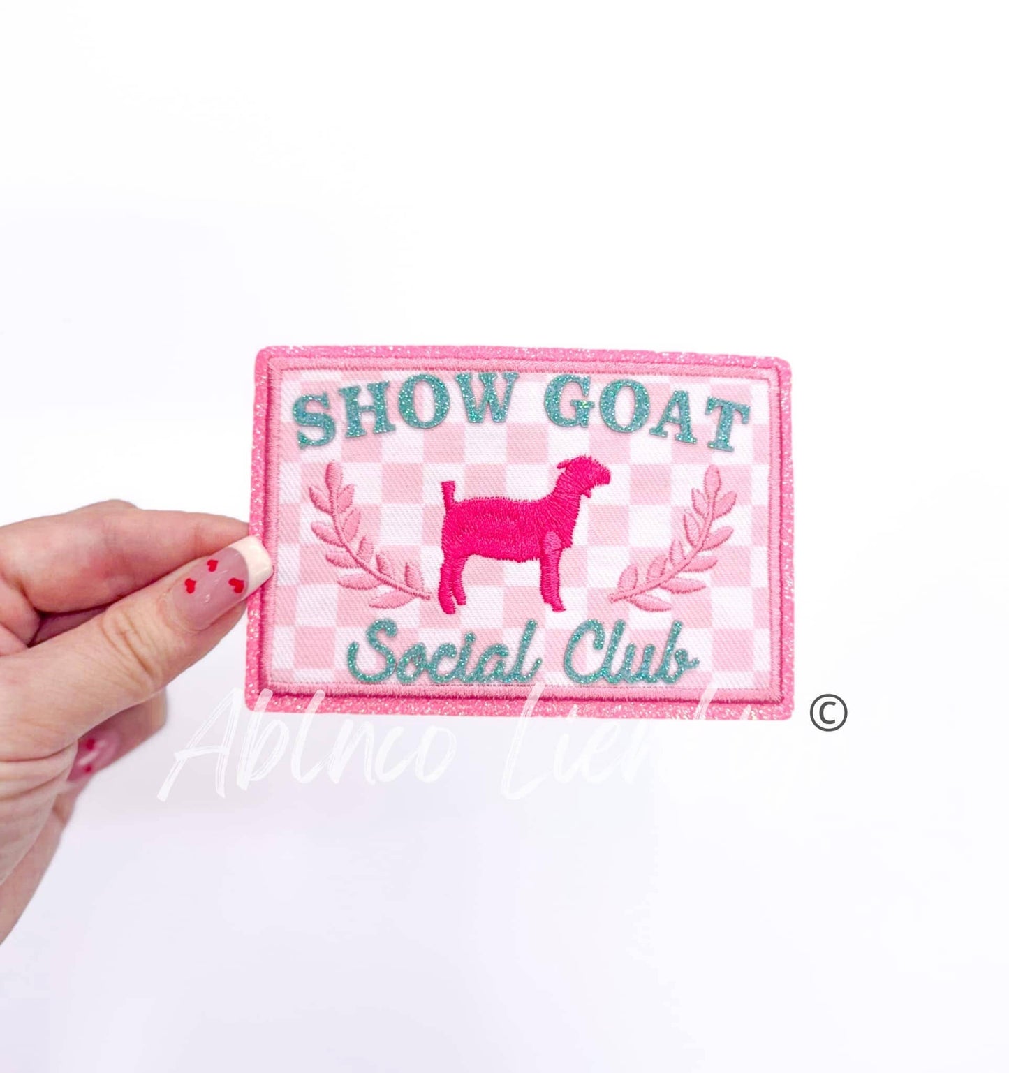 Show Goat Social Club Glitter Embroidery Patch 