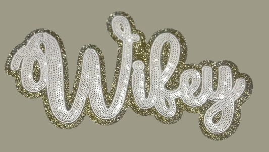 Wifey Patch, 11 in Patch, Sequin Patch, Bride Patch, Bridal Shower Patch, Bachelorette Patch, Iron on Patch, DIY