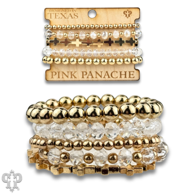 Cross bead bracelet stack