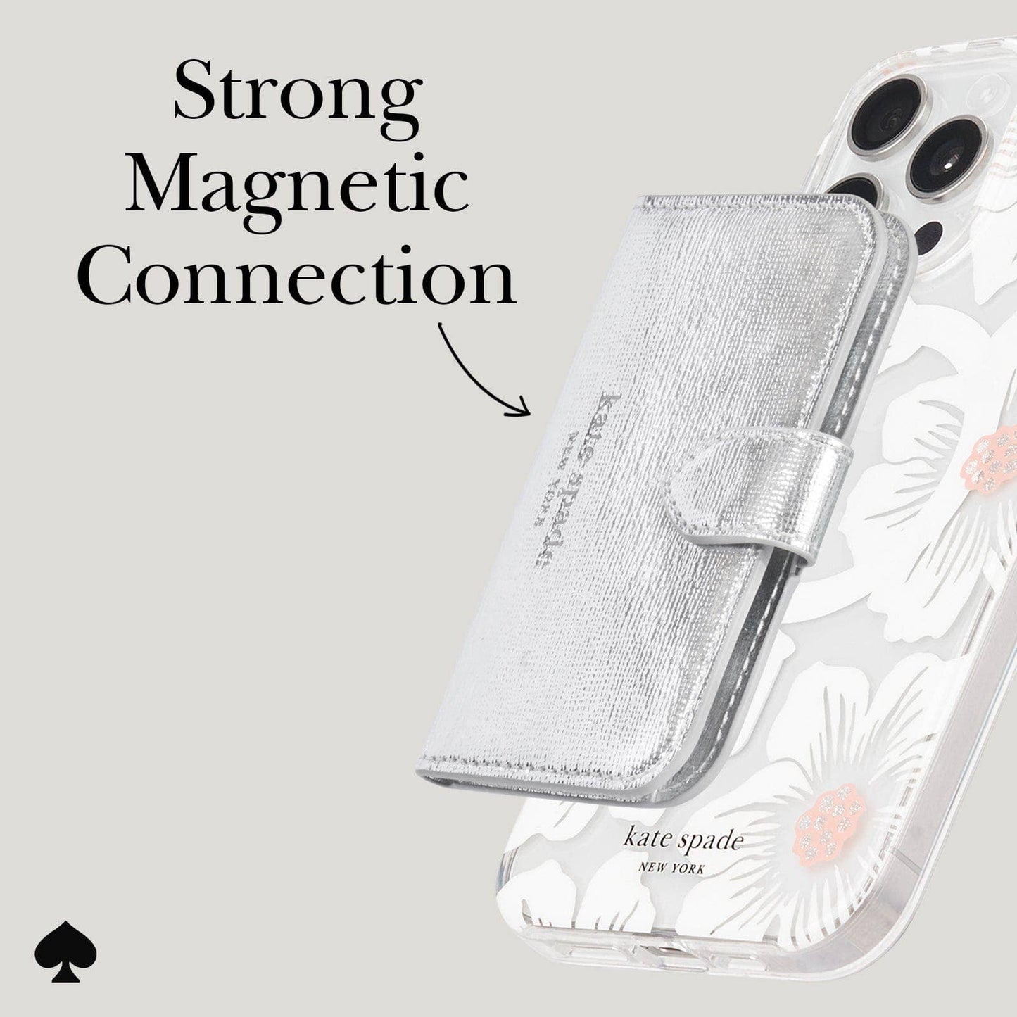 Kate spade new york Morgan Wallet MagSafe Metallic Silver