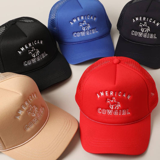 American Cowgirl Embroidery Foam Trucker Hat