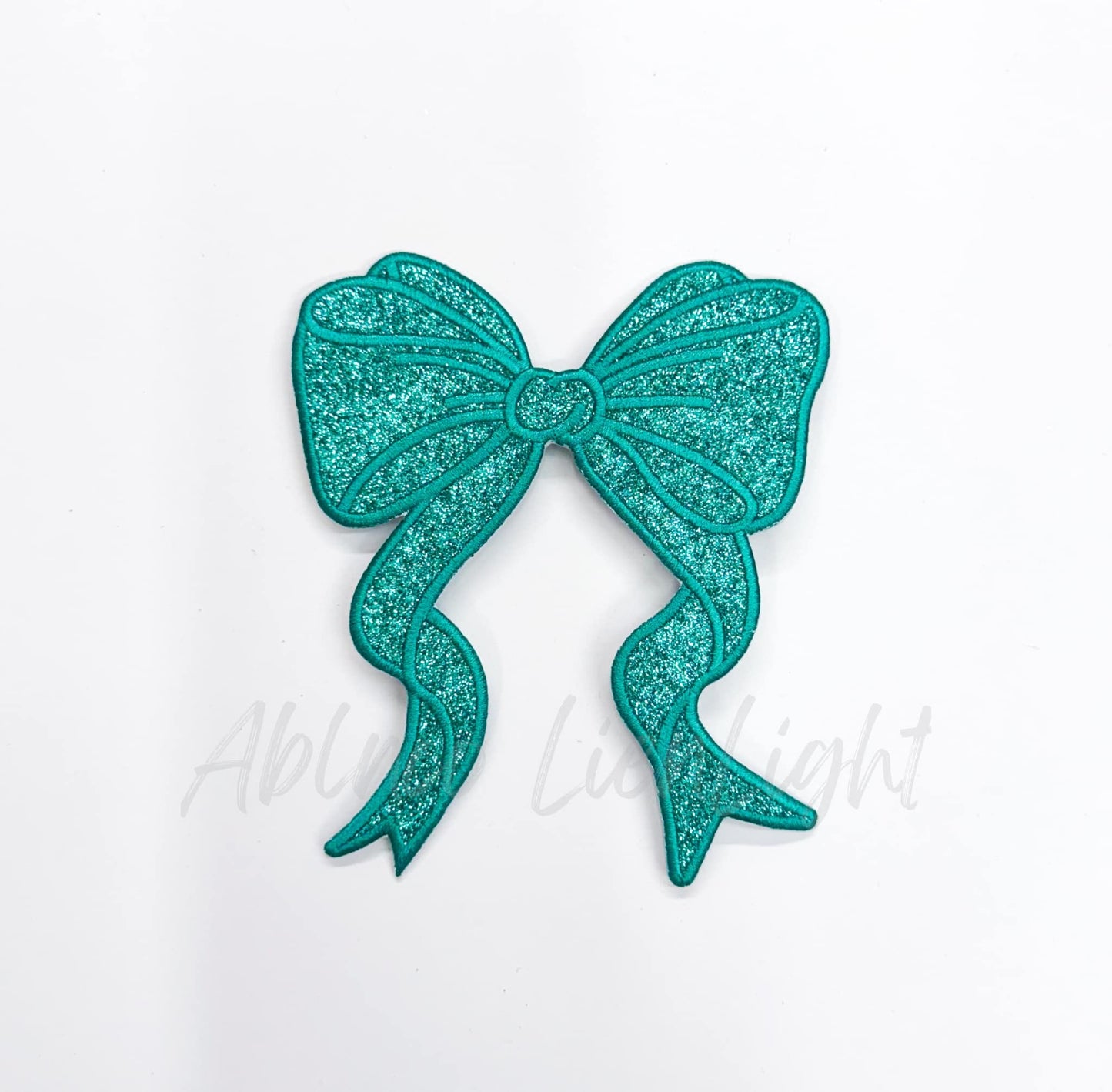 Side Bows Glitter Embroidery Patch - Single