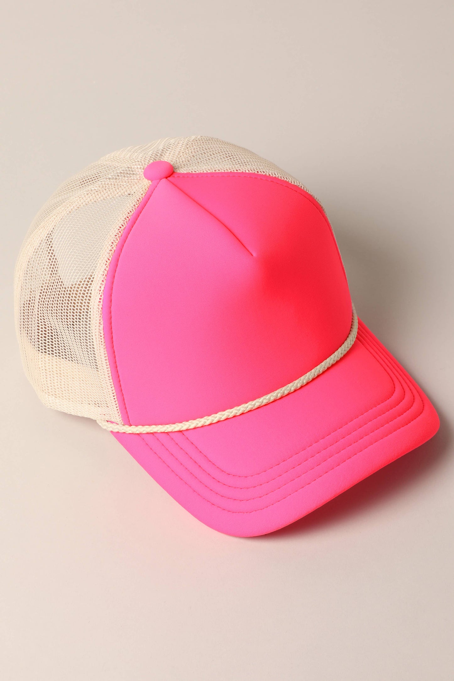 Plain Foam Rope Mesh Back Trucker Hat