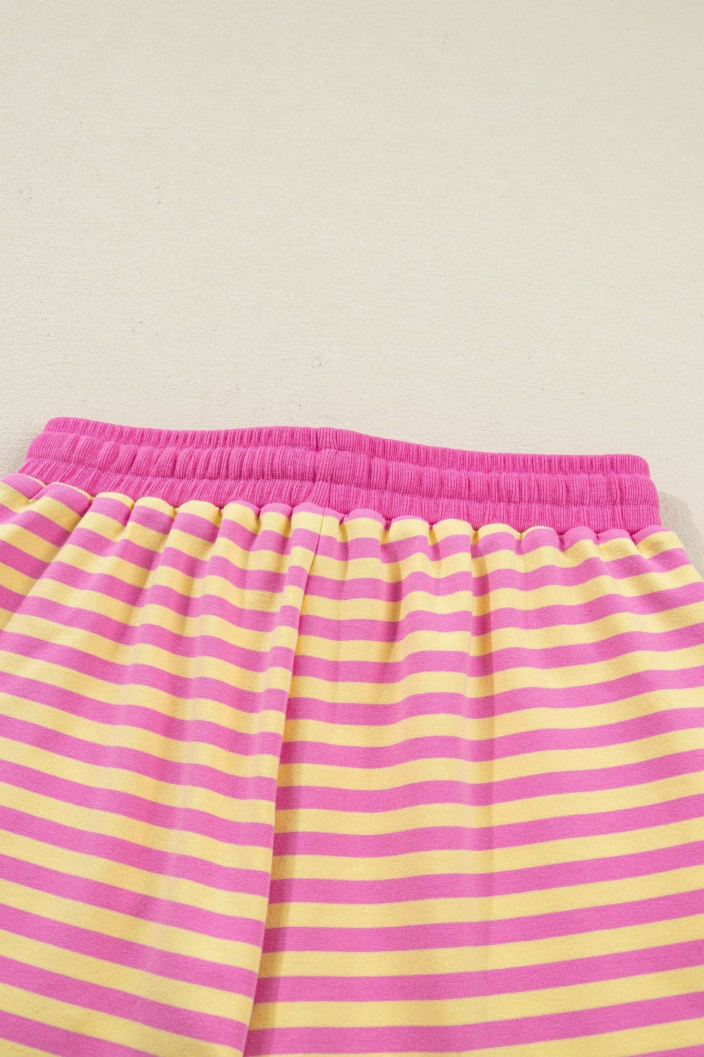Rose Stripe Stripe Terry Tee and Shorts Set