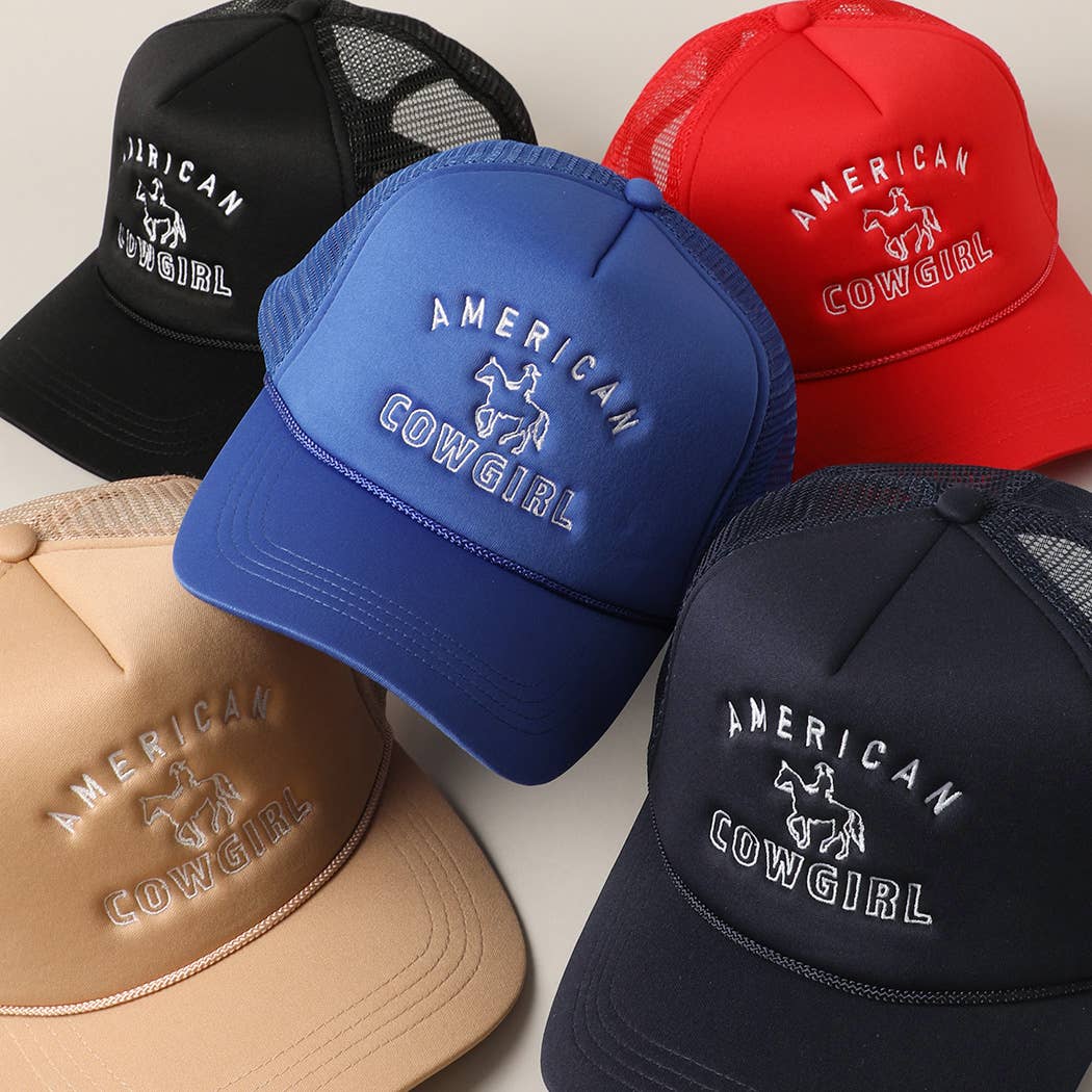 American Cowgirl Embroidery Foam Trucker Hat
