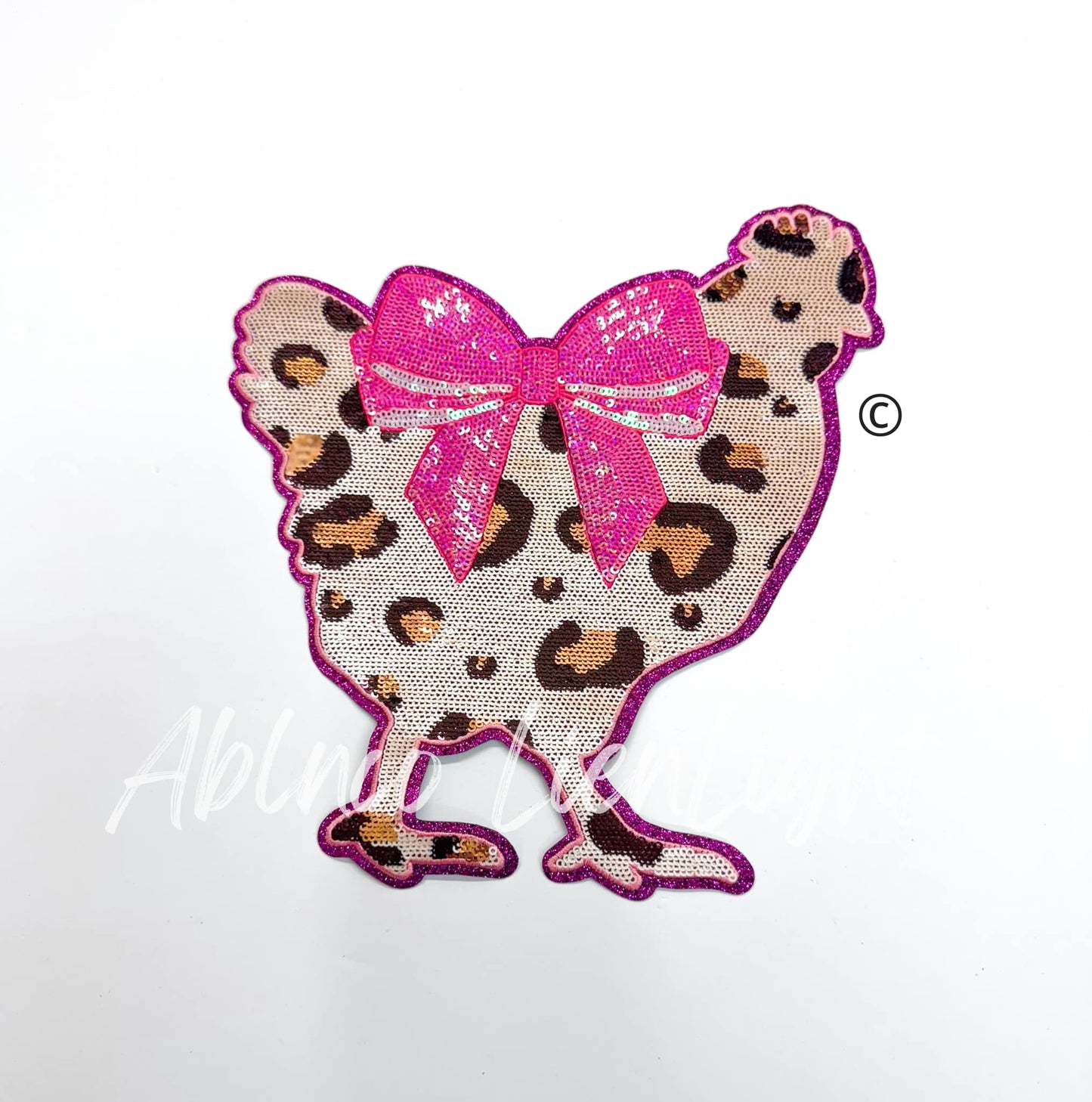 Show Chicken Cheetah Print Sequins Patch 