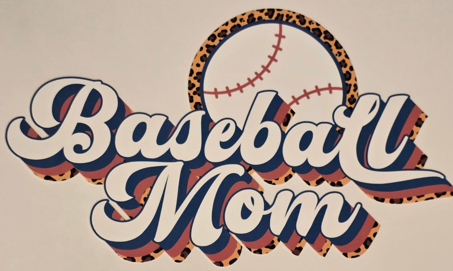 DTF Baseball "Baseball Mom" Cheetah Print