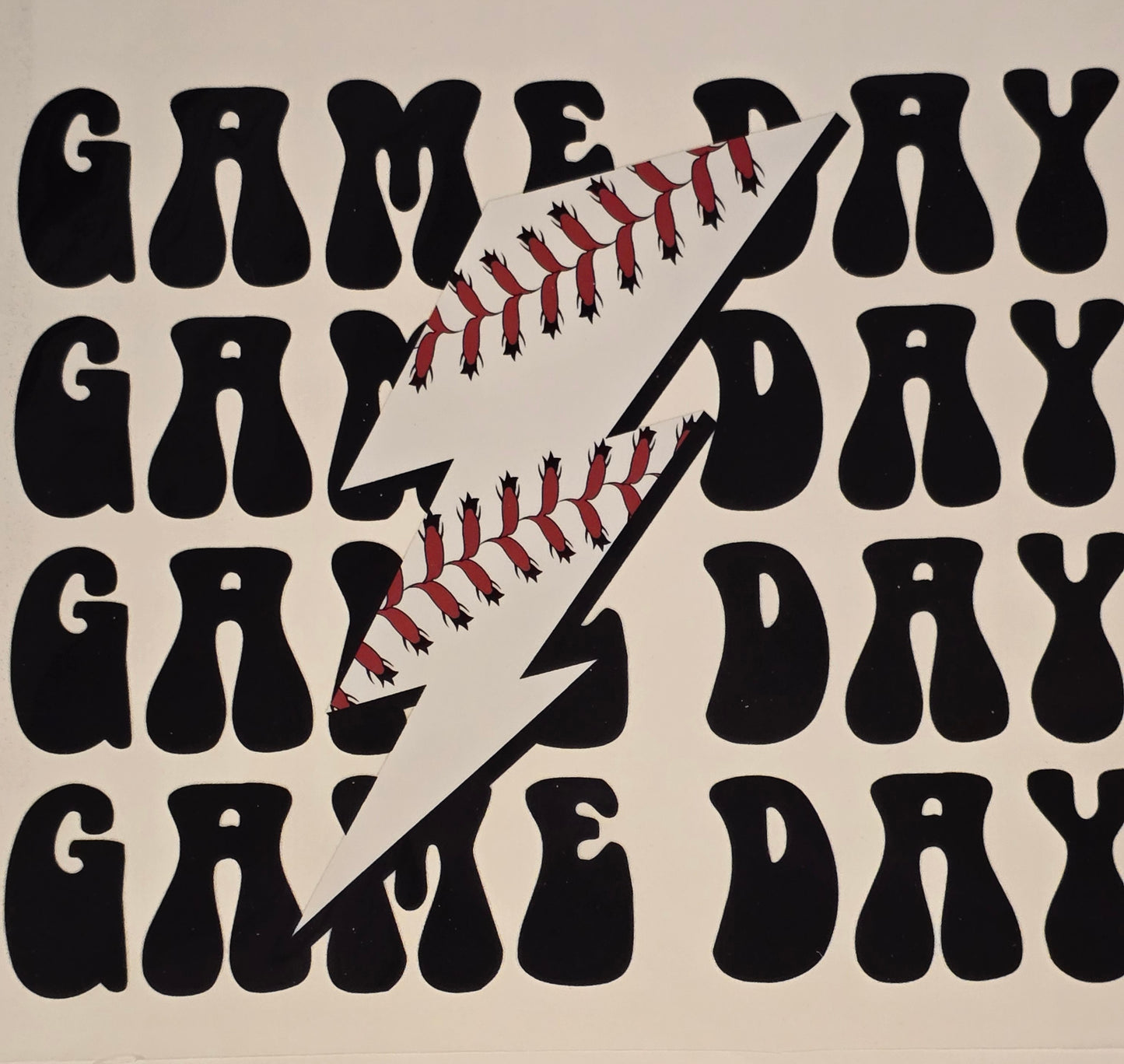 DTF Baseball "Game Day" Bolt laces pattern