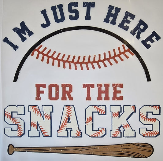 DTF Baseball "I'm Just Here for the Snacks" Baseball and Bat