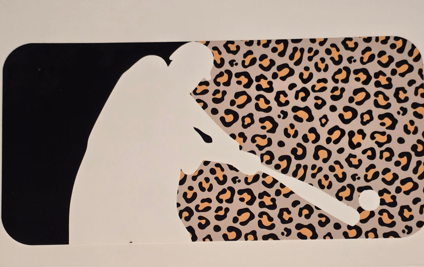 DTF Baseball "Batter Swing Silhouette" Cheetah Print