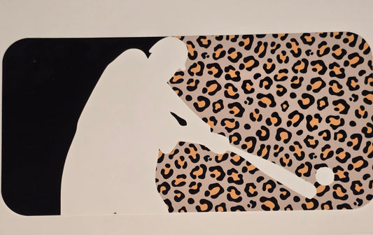 DTF Baseball "Batter Swing Silhouette" Cheetah Print