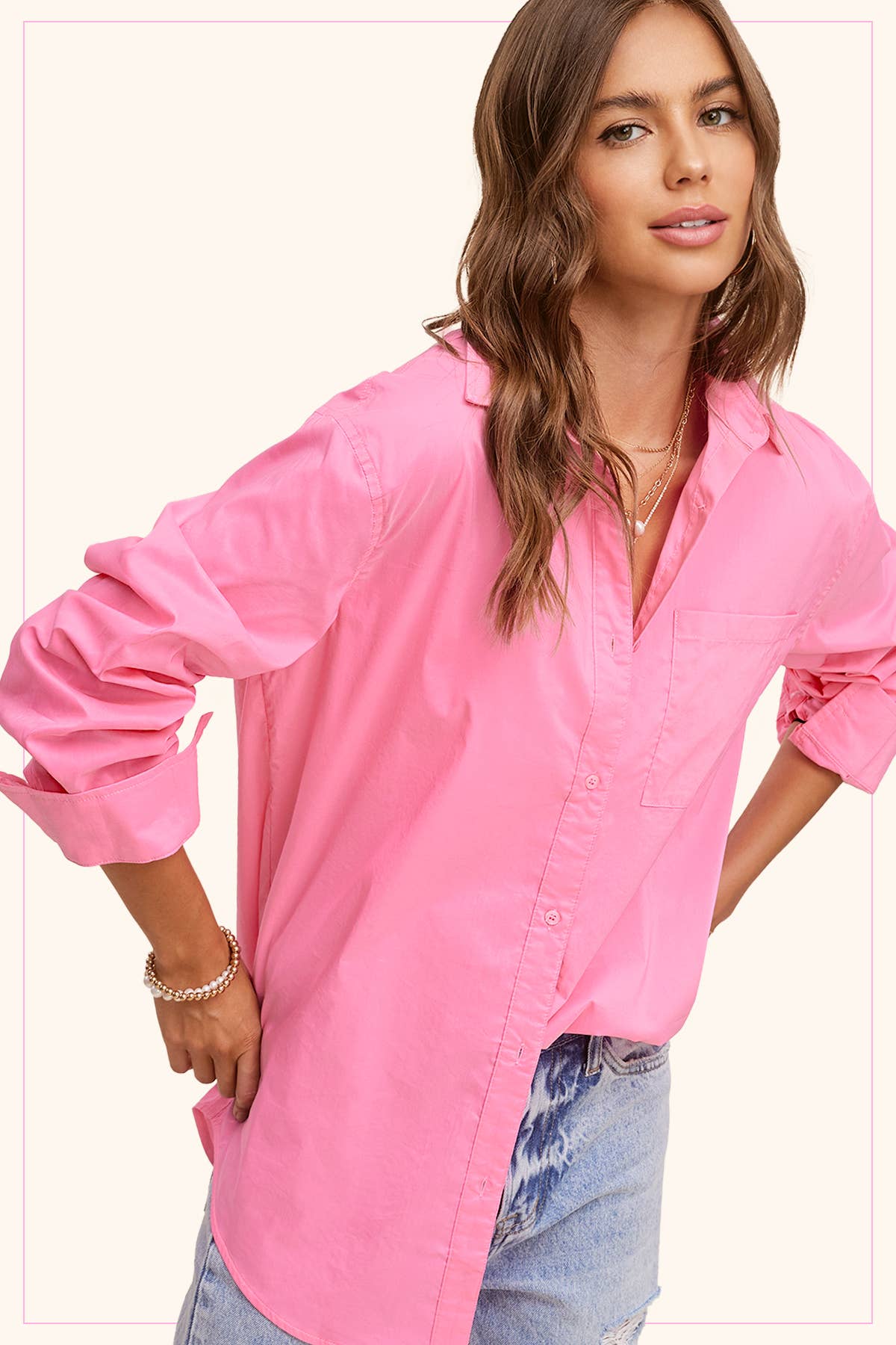 SRT7809-Classic Collared Button Down Poplin Shirts