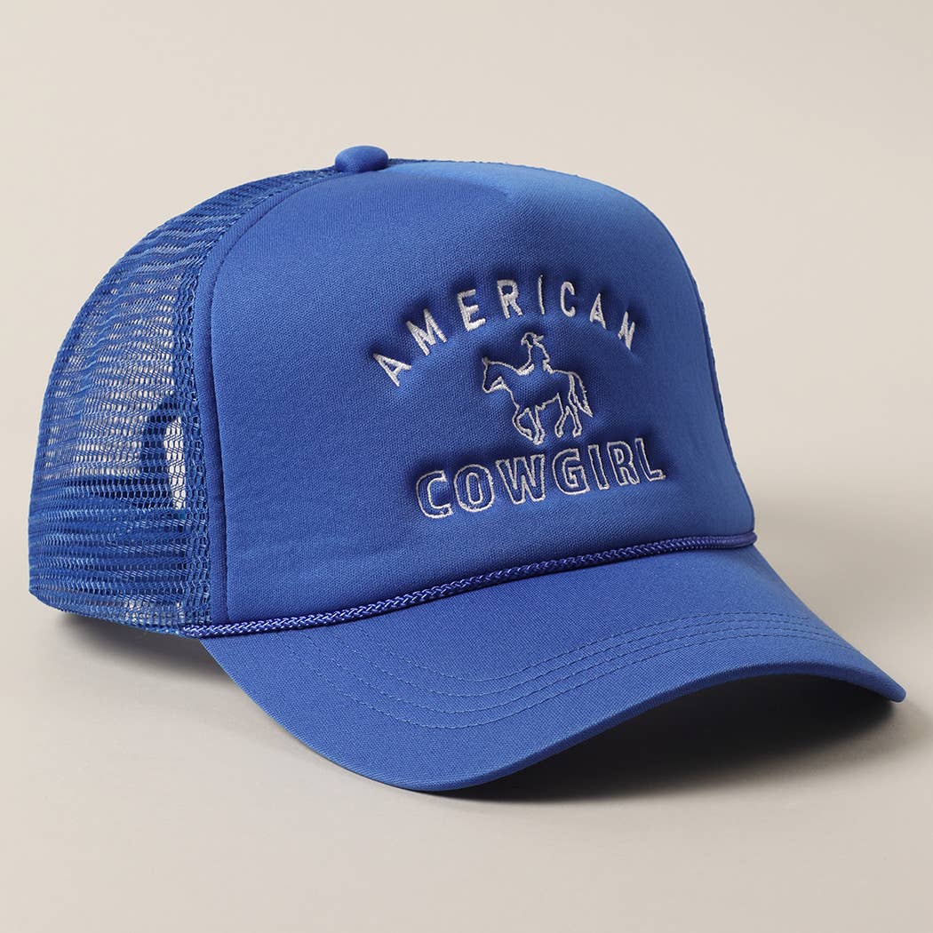 American Cowgirl Embroidery Foam Trucker Hat
