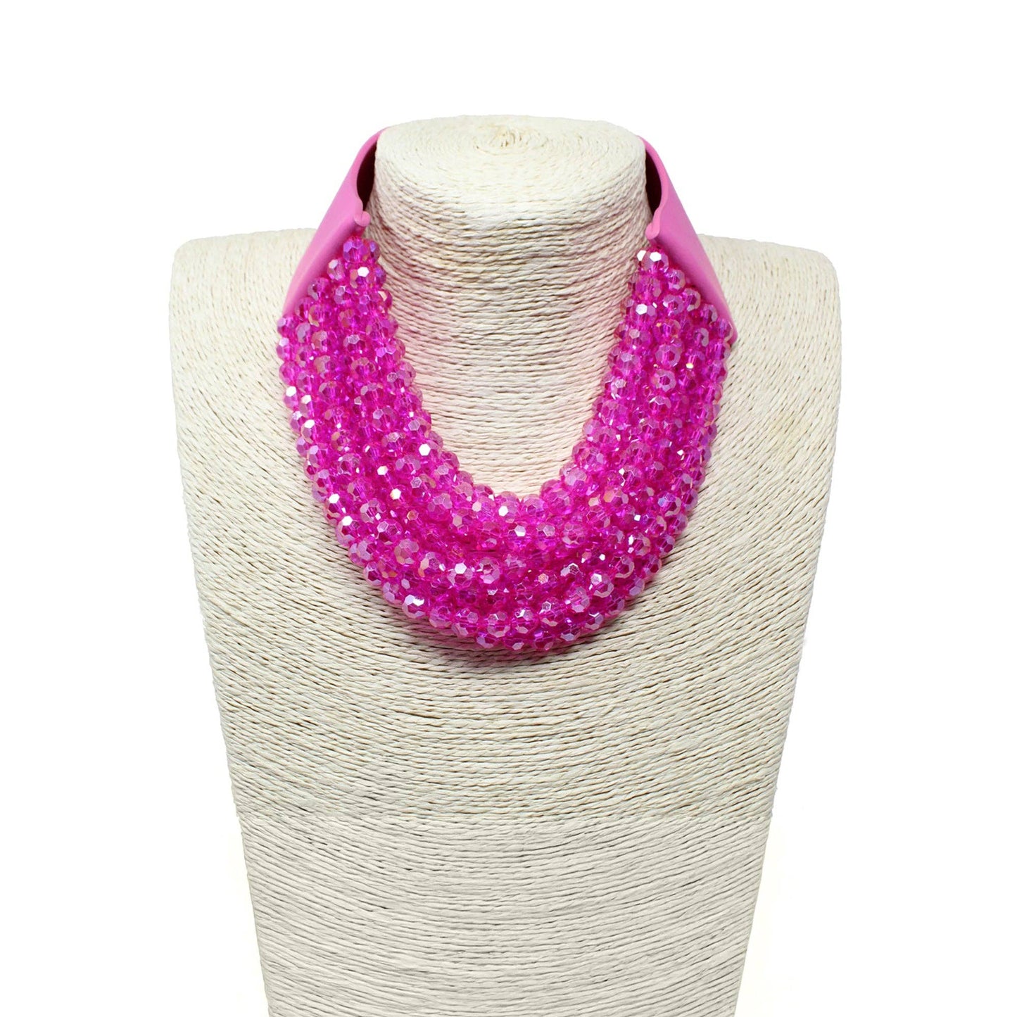 Multi Strand Crystal Statement Necklace