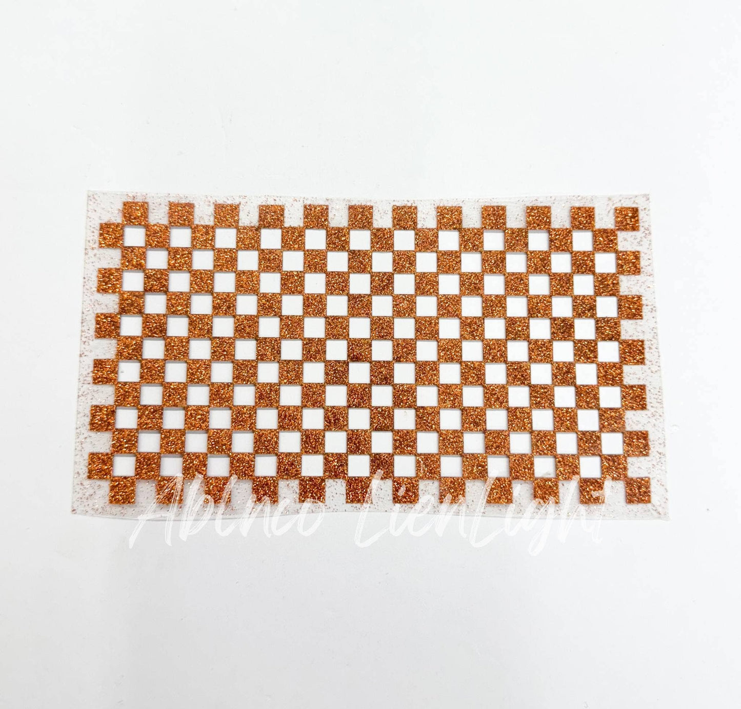 Checkered HTV Glitter Trucker Hat Background Transfer