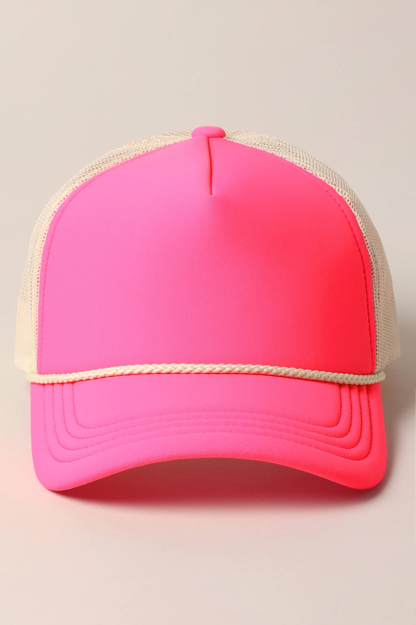 Plain Foam Rope Mesh Back Trucker Hat