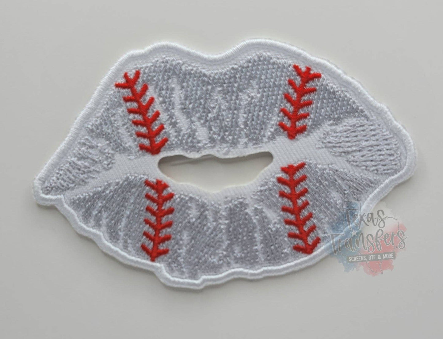 Baseball Lips Iron-On Patch