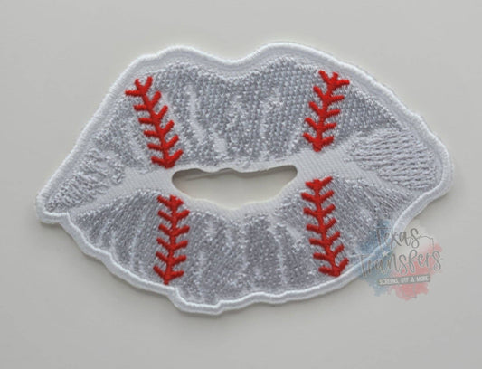 Baseball Lips Iron-On Patch