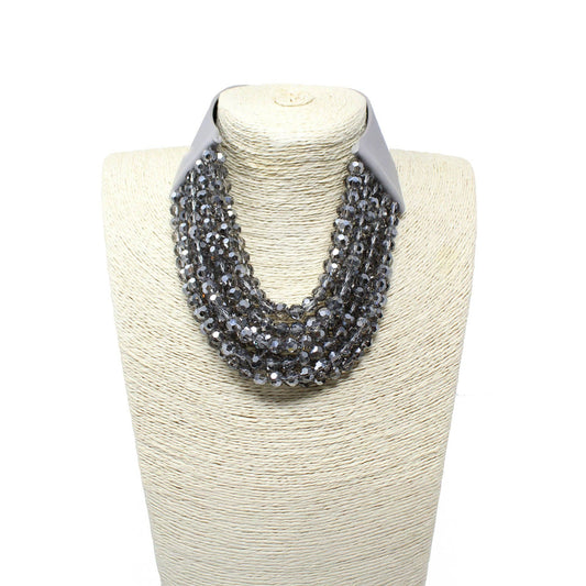 Multi Strand Crystal Statement Necklace