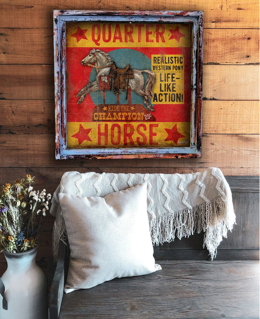 Quarter Horse Square Framed Canvas