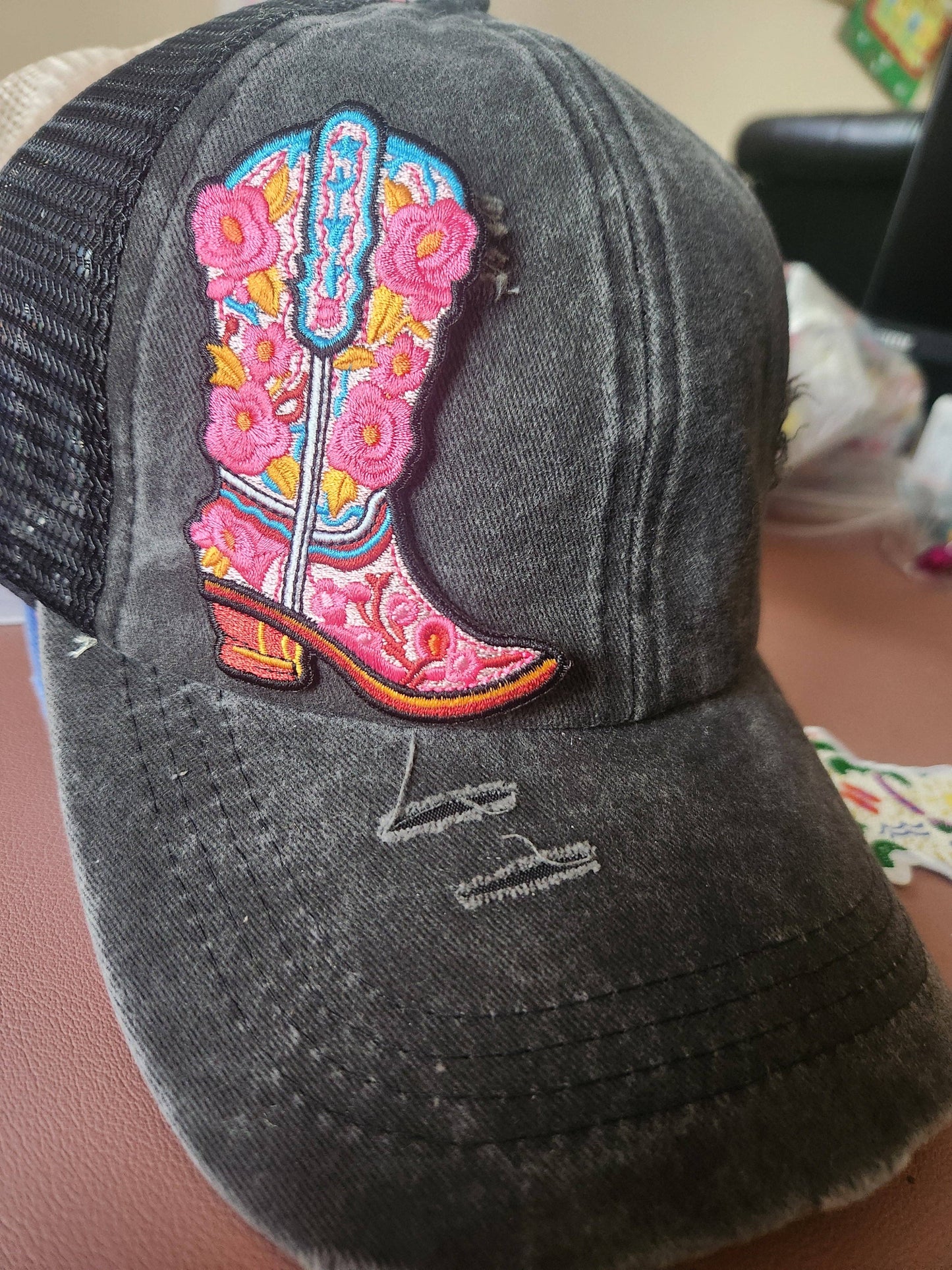 Floral Boot Iron-On PATCH
