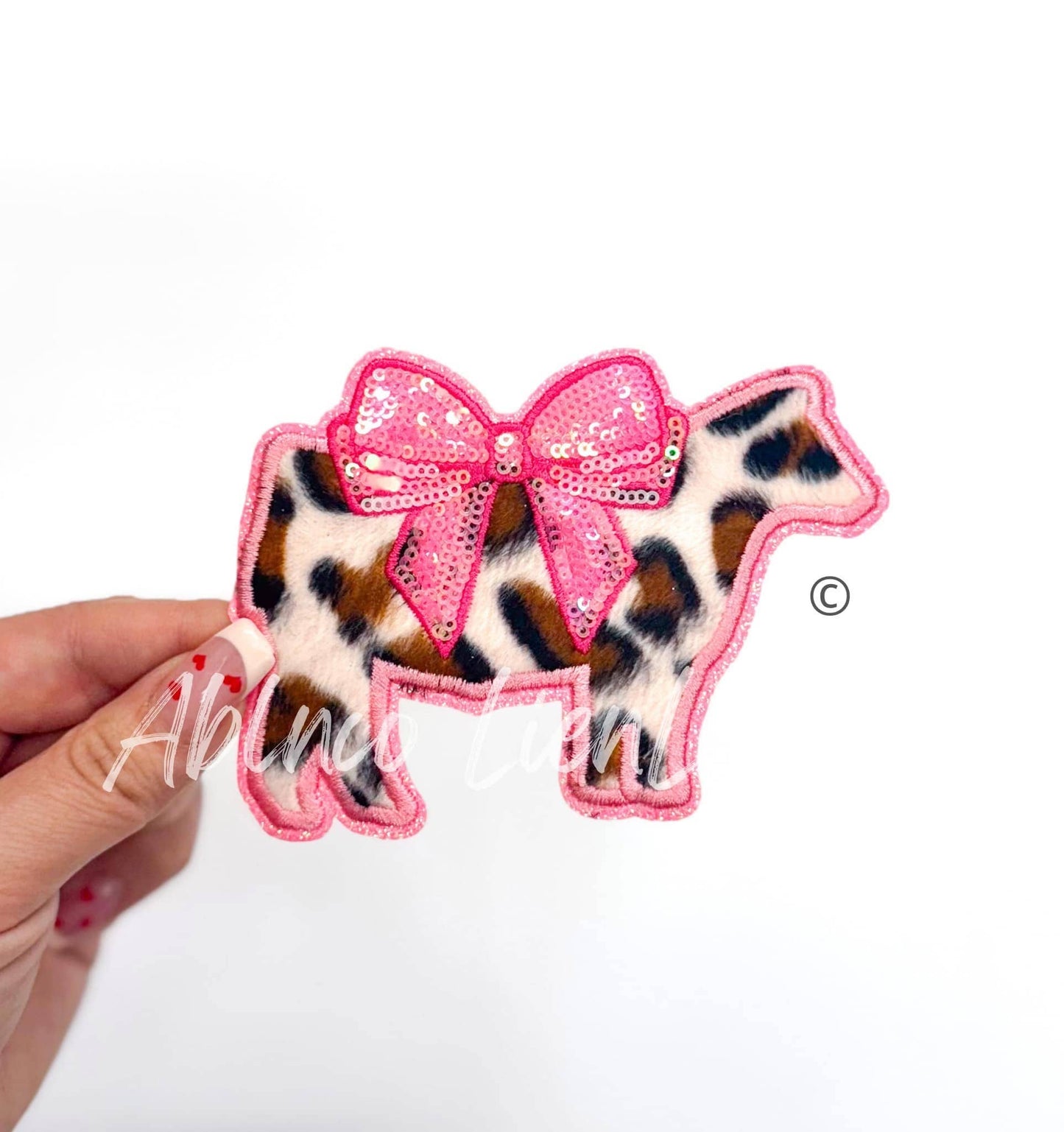 Show Cow Steer Fuzzy Cheetah Print Patch