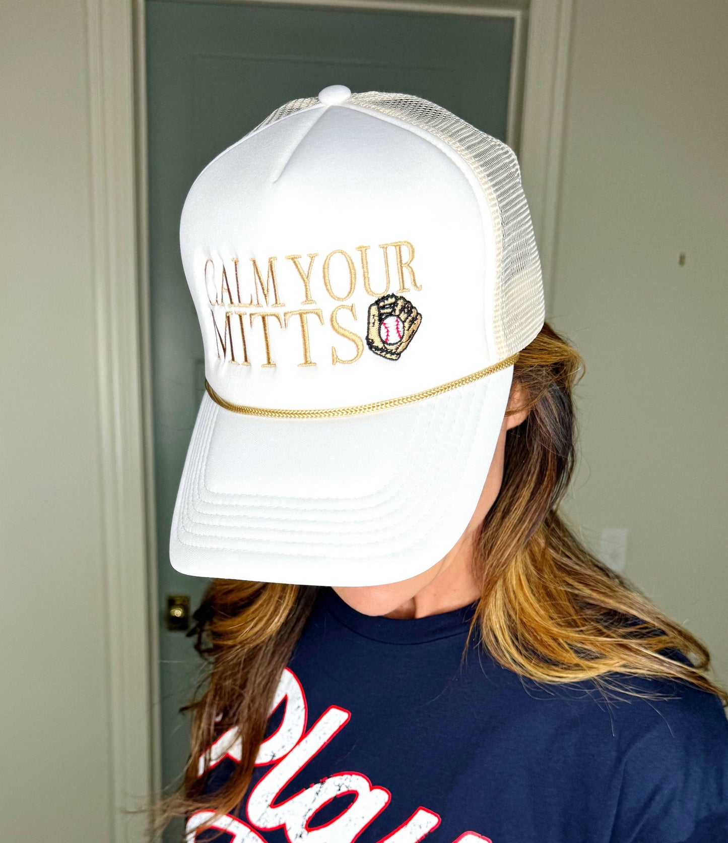 Baseball Calm Your Mitts Trucker Hat