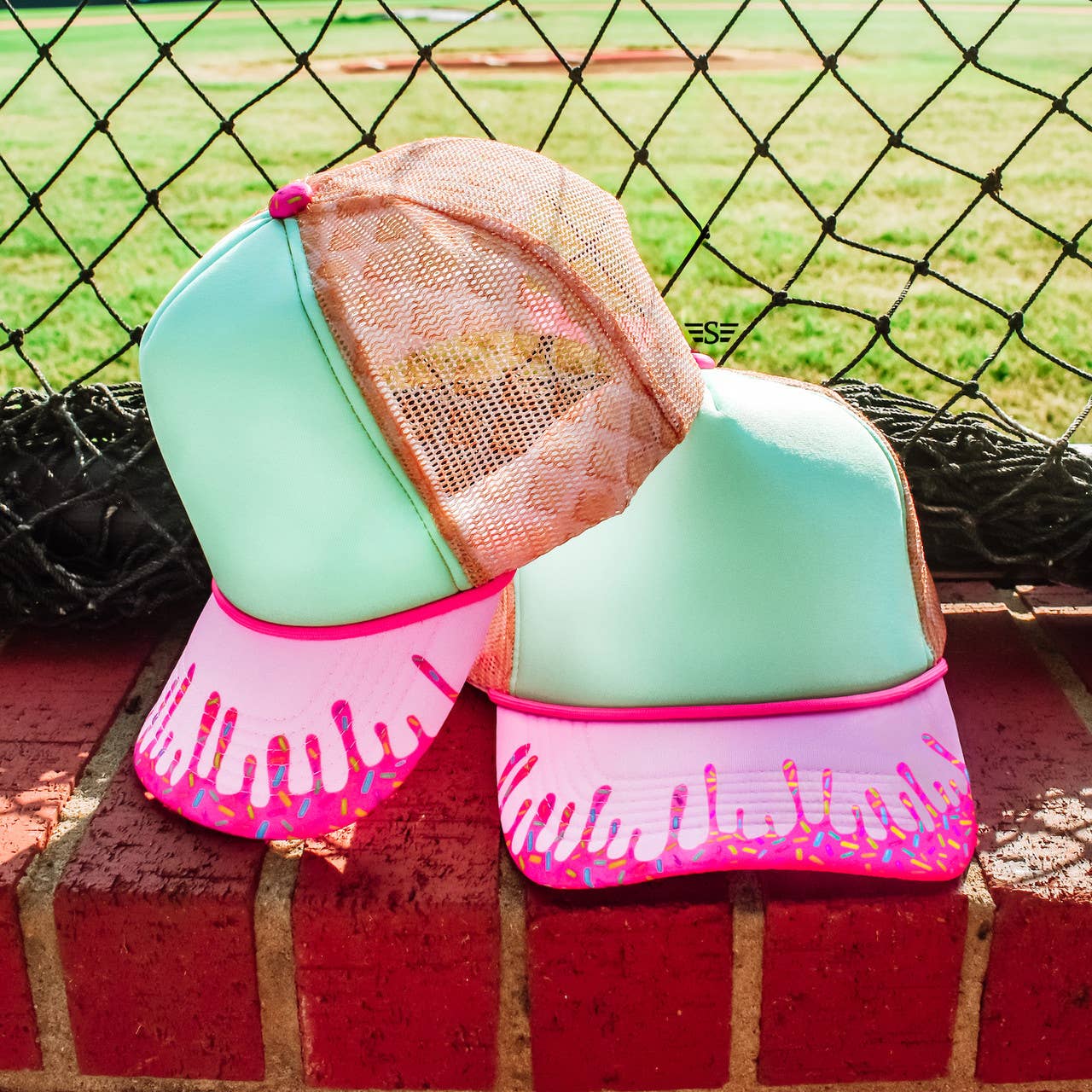 Ice Cream Drip Printed Mesh Trucker Hat
