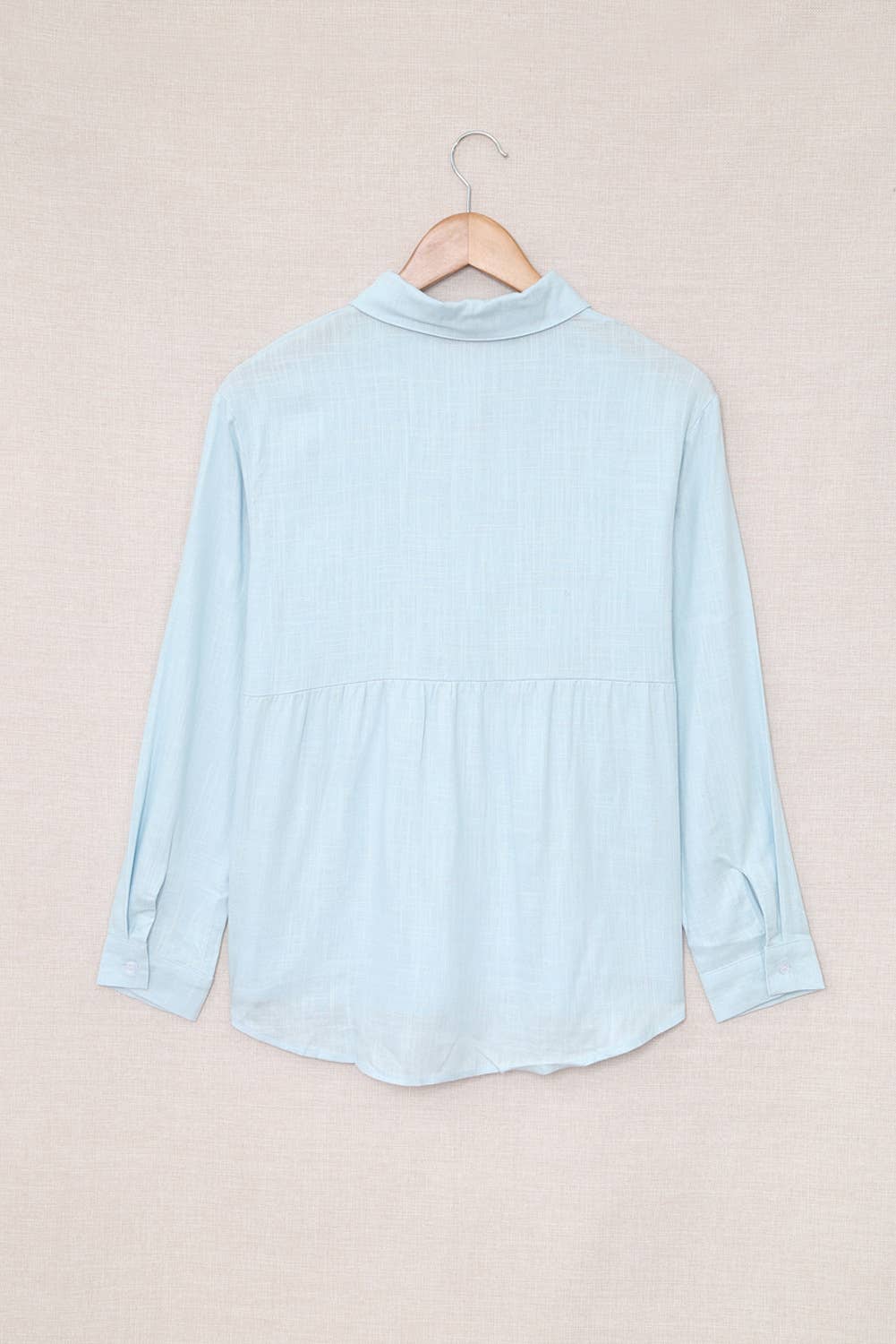 CWTSTL1282_FALL LONG-SLEEVED LAPEL BUTTON-DOWN BLOUSE