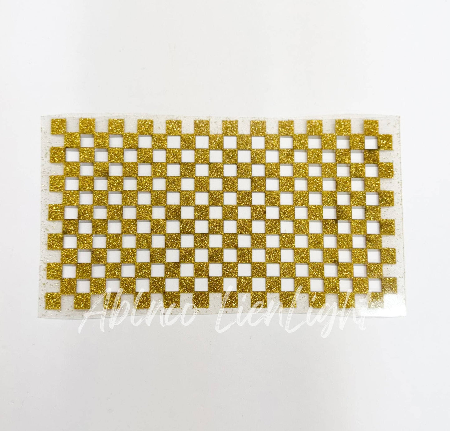Checkered HTV Glitter Trucker Hat Background Transfer