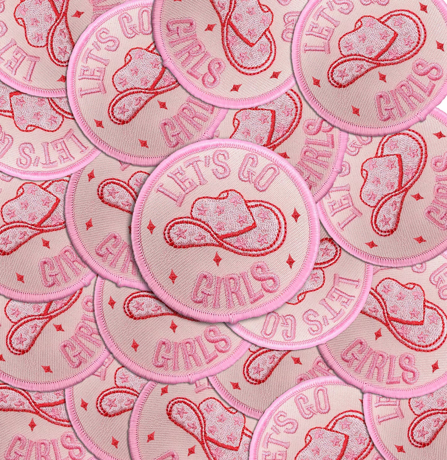 Let's go girls embroidered patches for trucker hat!