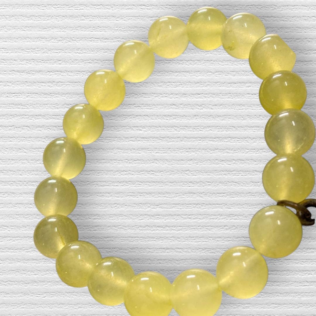 Lemon Yellow Agate 10mm Bracelet 