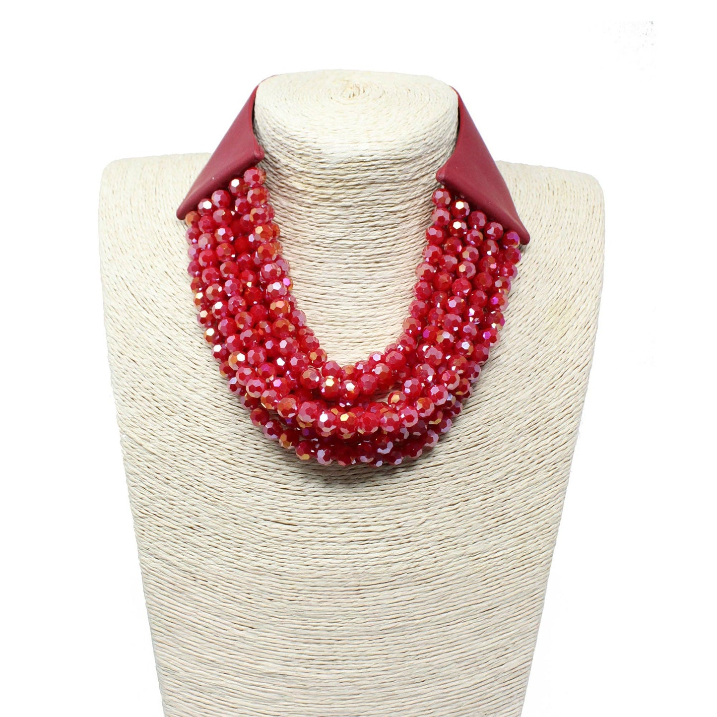 Multi Strand Crystal Statement Necklace