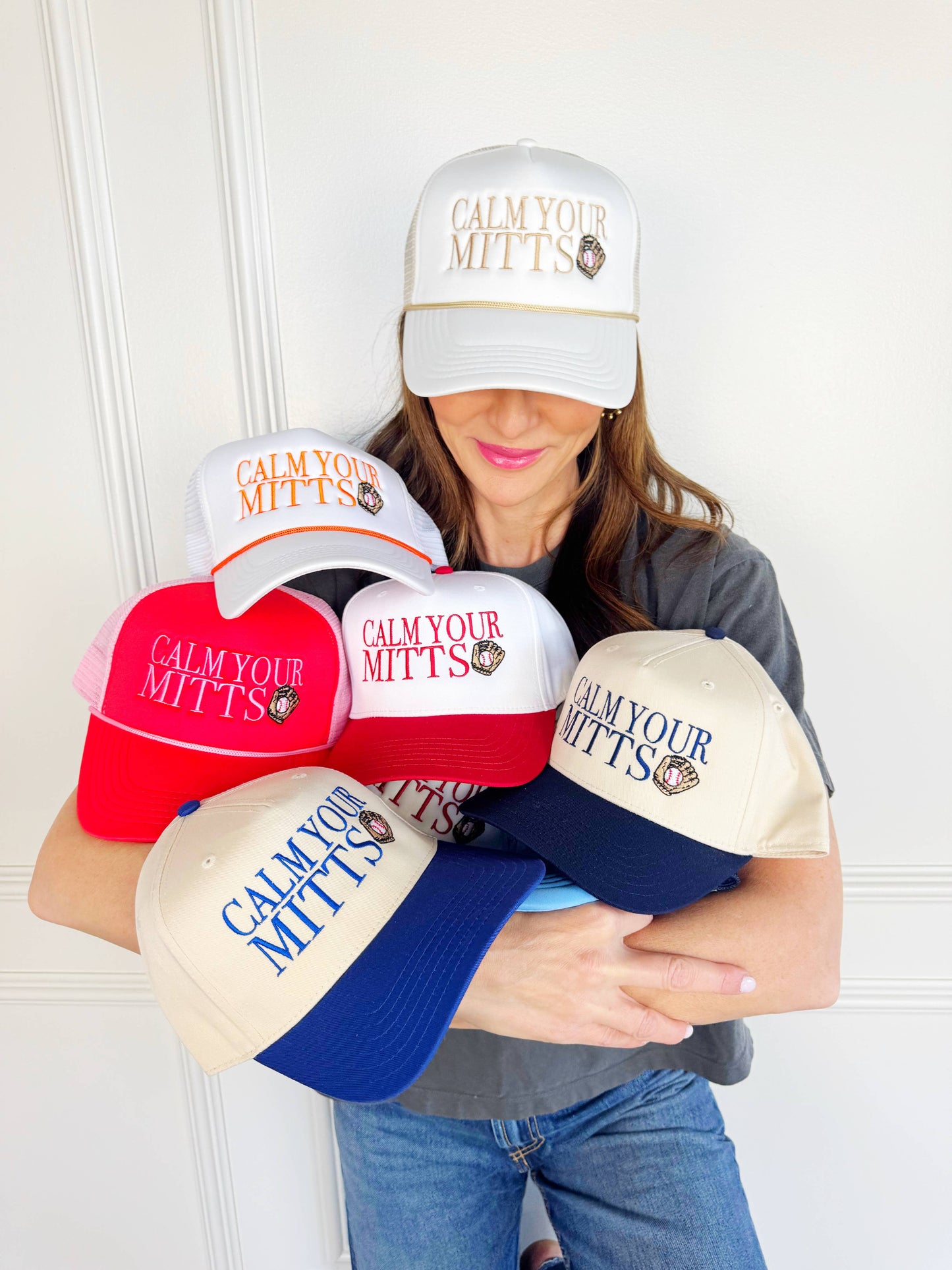Baseball Calm Your Mitts Trucker Hat