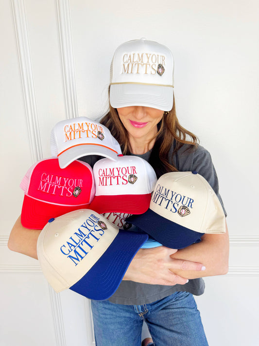 Baseball Calm Your Mitts Trucker Hat
