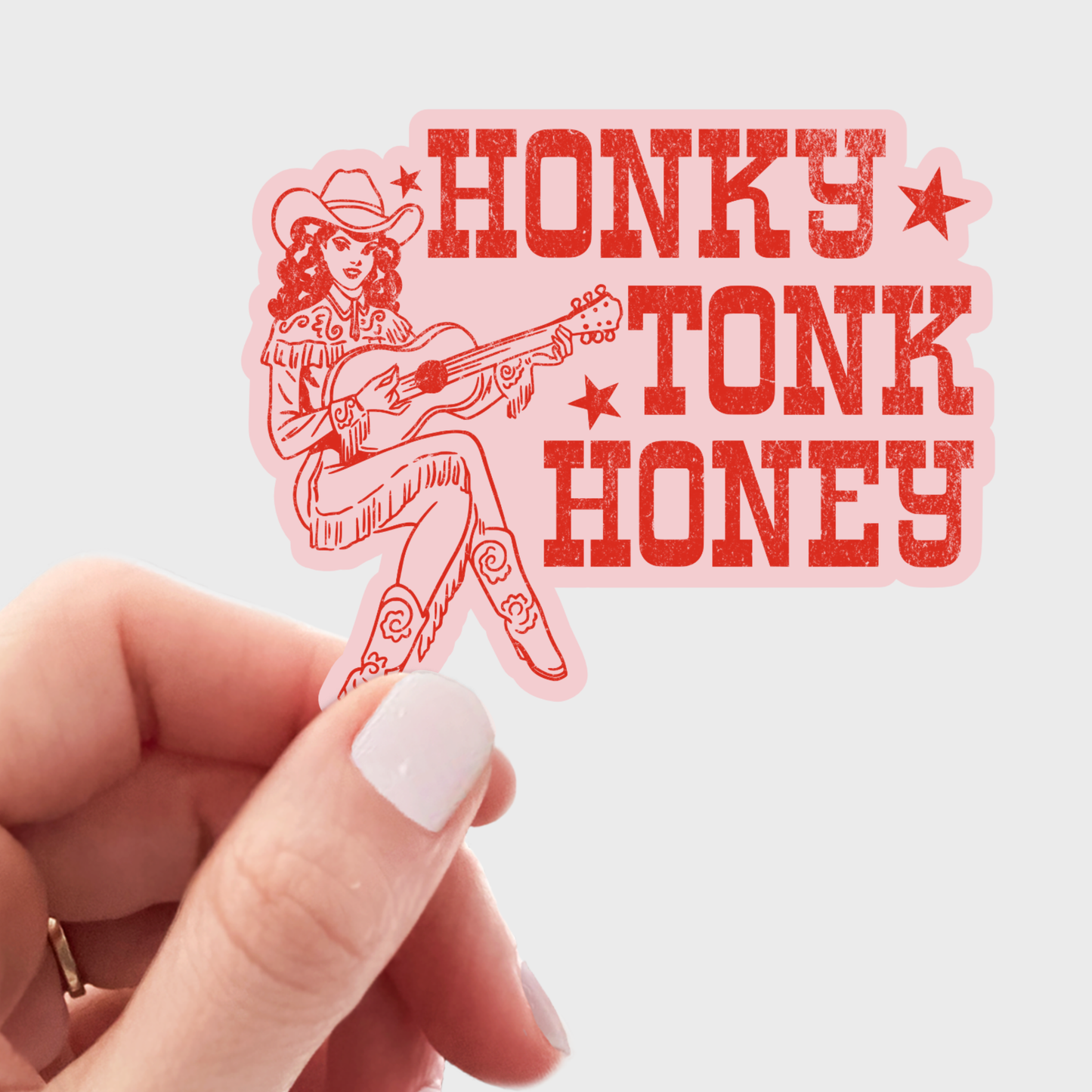 Honky Tonk Honey Sticker - western, rodeo, cowgirl, cowboy