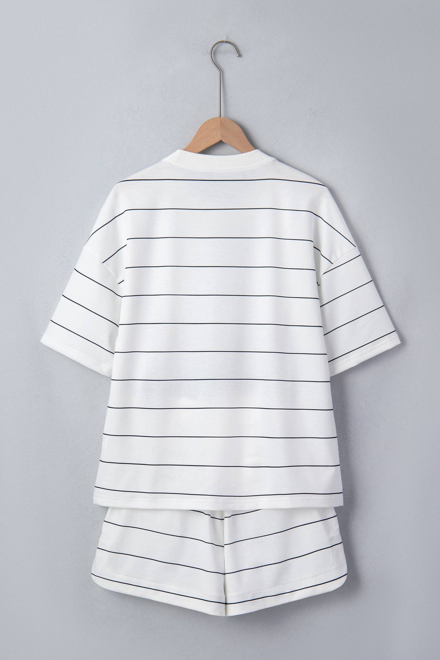 LAS Stripe Tee Drawstring Shorts 2pcs Set (S-XL)
