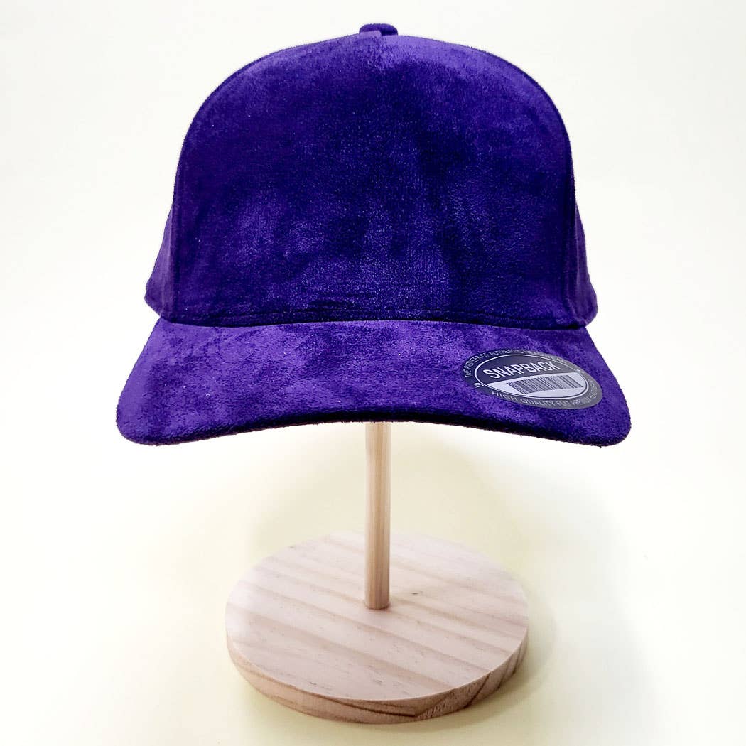 Dozen Solid Color Suede Snapback Hats