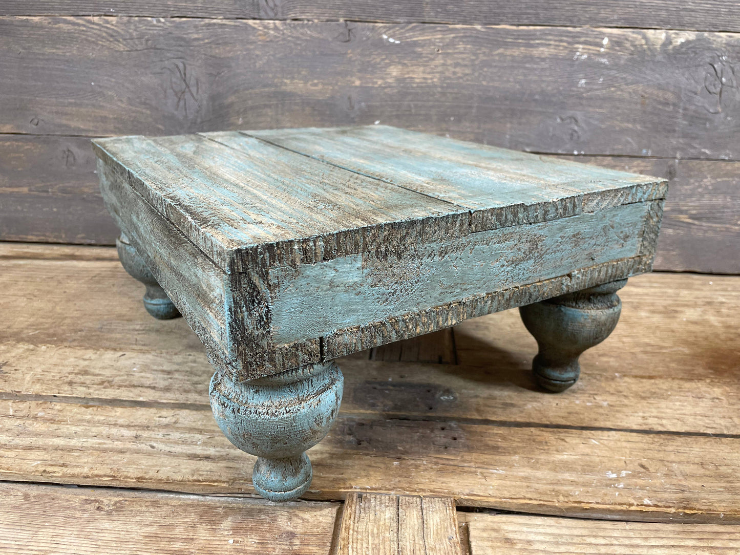 Chula Cake Table Set 3--Display-Reclaimed Wood-Turquoise