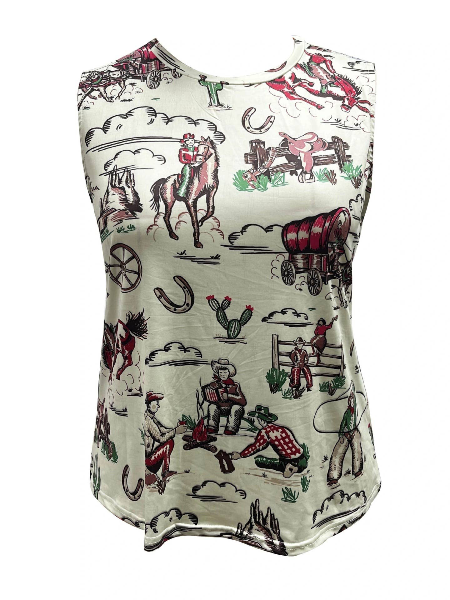 Cowboy Rodeo Western Graphic Tank Top