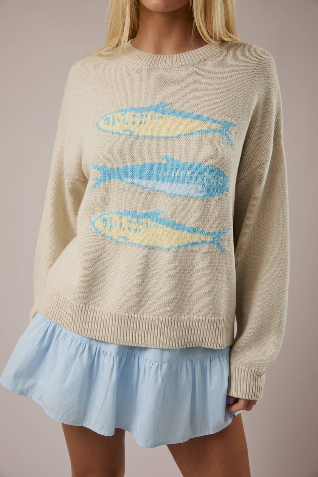 ROUND NECK 3 SARDINES SWEATER TOP