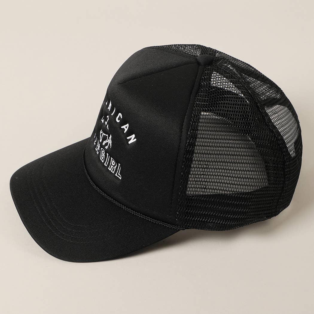 American Cowgirl Embroidery Foam Trucker Hat